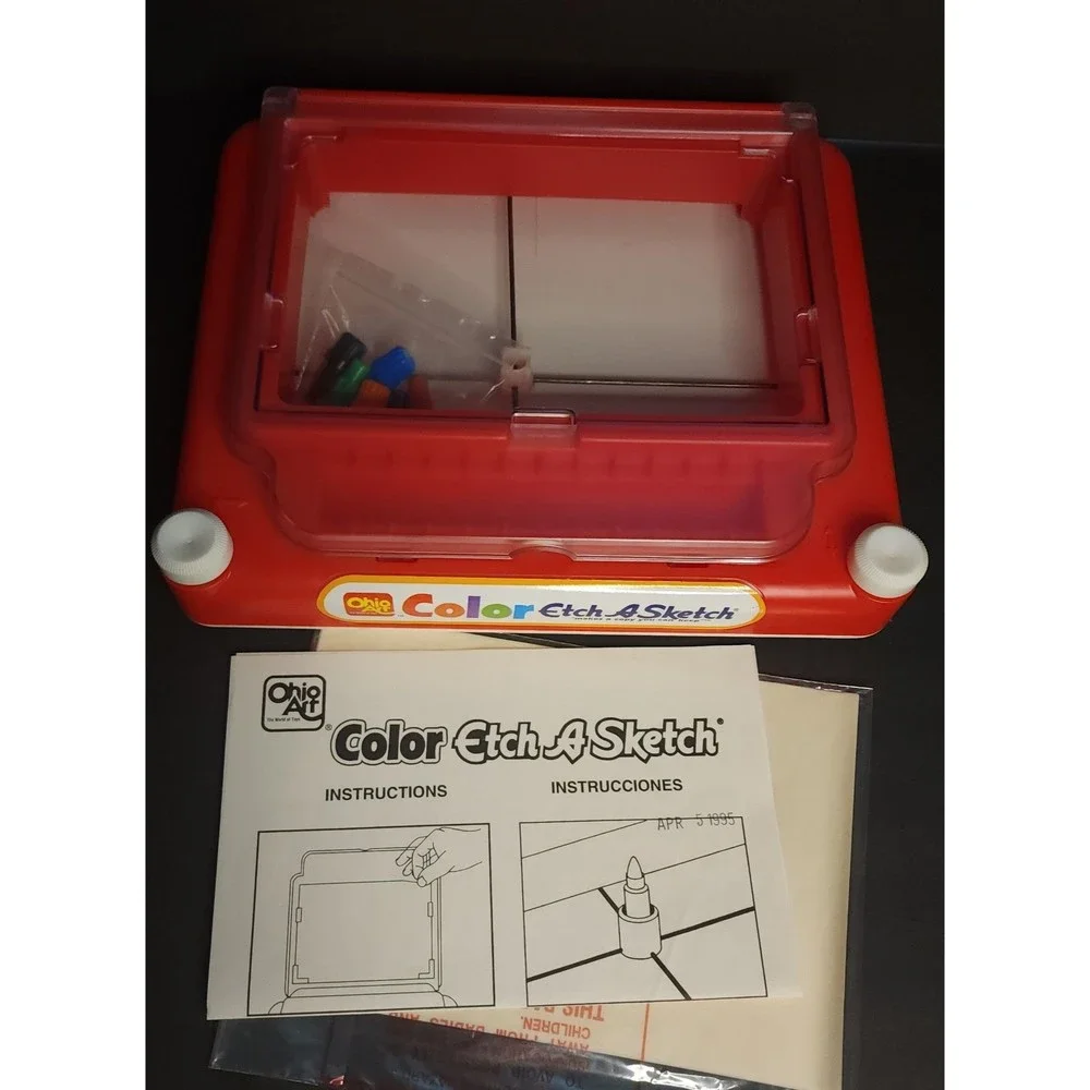 Vintage 1993 Color Etch A Sketch Ohio Art The World of Toys - Picture 3 of 4